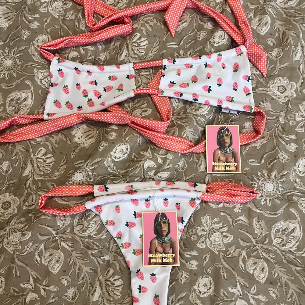 Strawberry Print Bikini Set